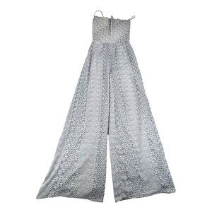 Finders Keepers Catalina Sleeveless Cowl Neck Wide Leg Navy Grey Jumpsuit Size 4